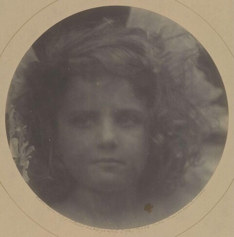 Vintage Circular Portrait of a Woman