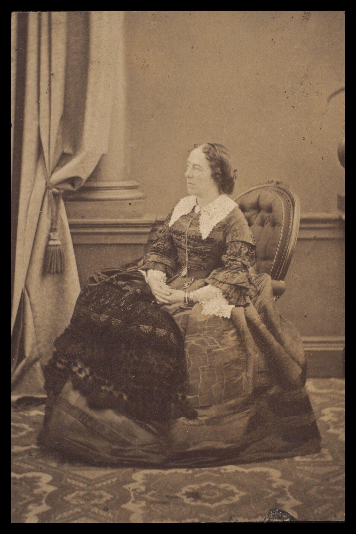 Vintage Portrait of Seated Victorian Woman