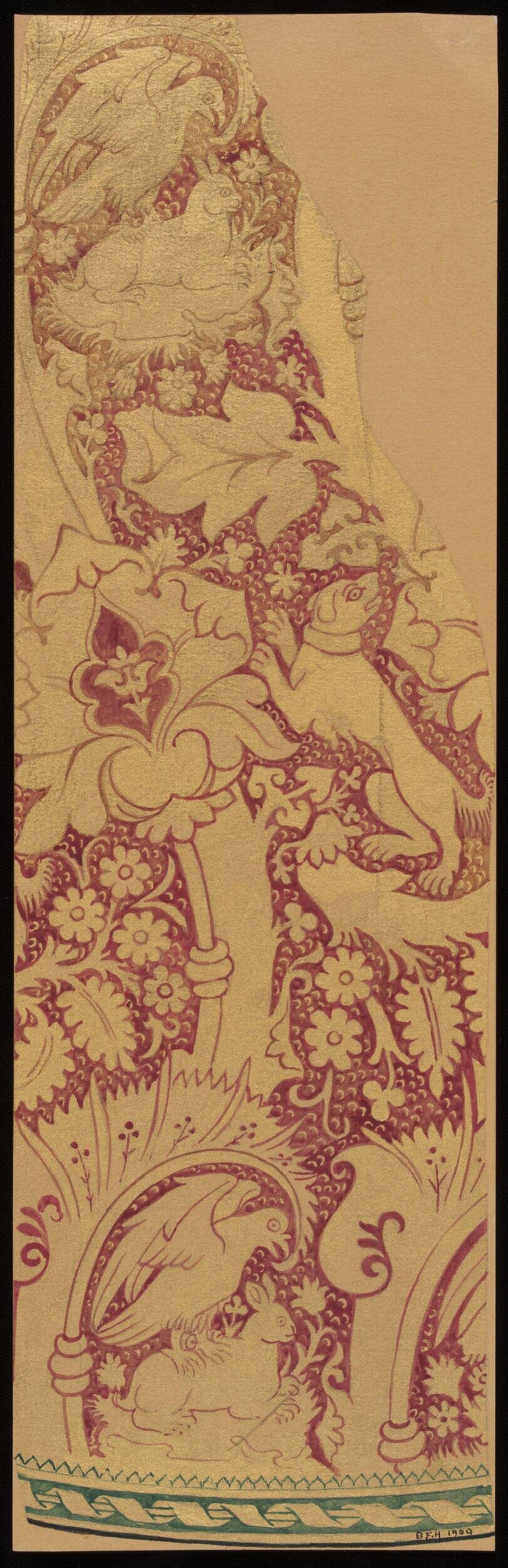 Medieval Animal Floral Design Sketch