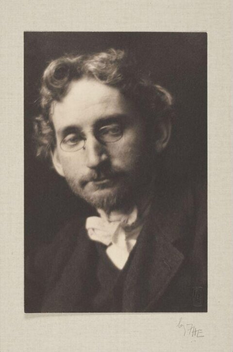 Vintage Portrait of Bearded Man with Glasses