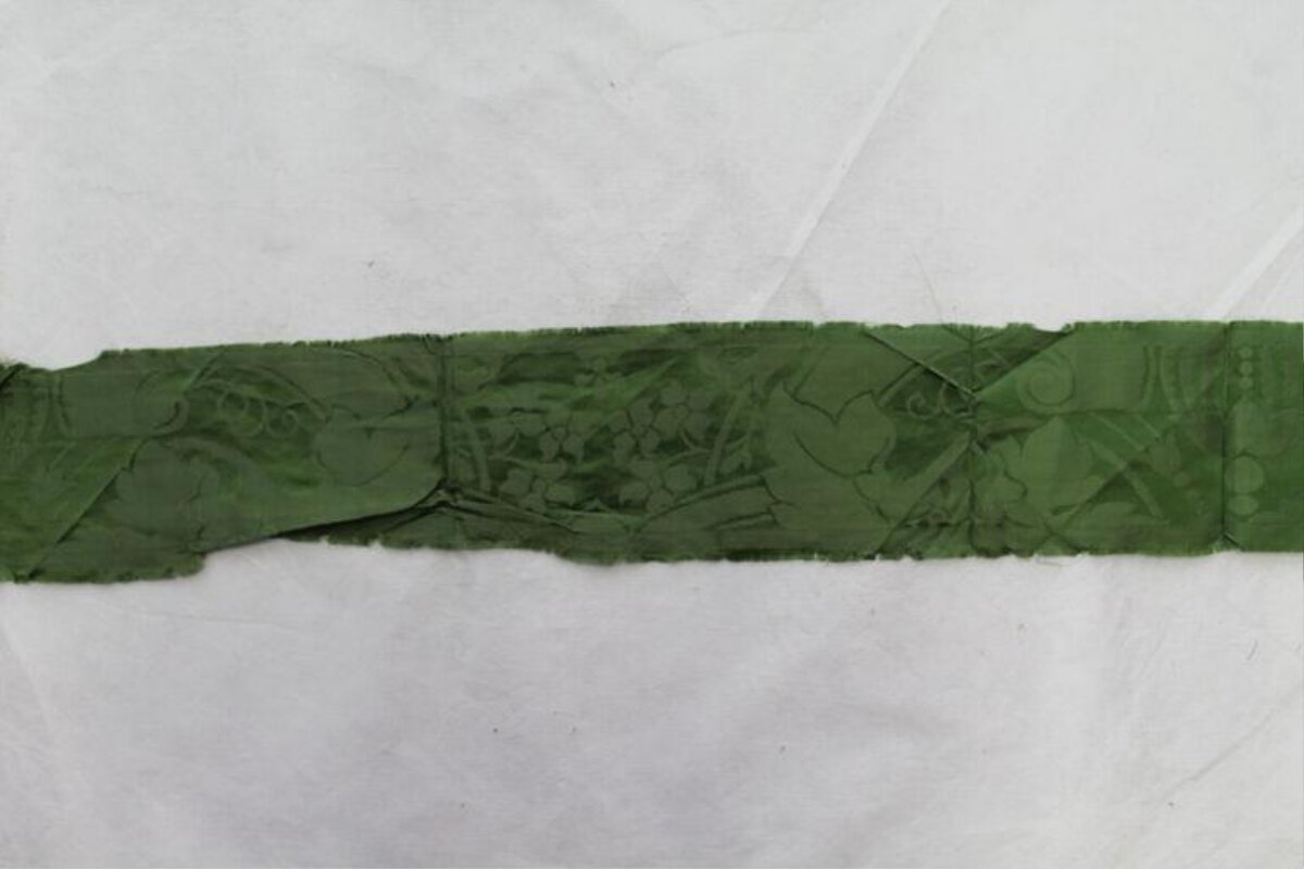 Green Patterned Fabric Strip