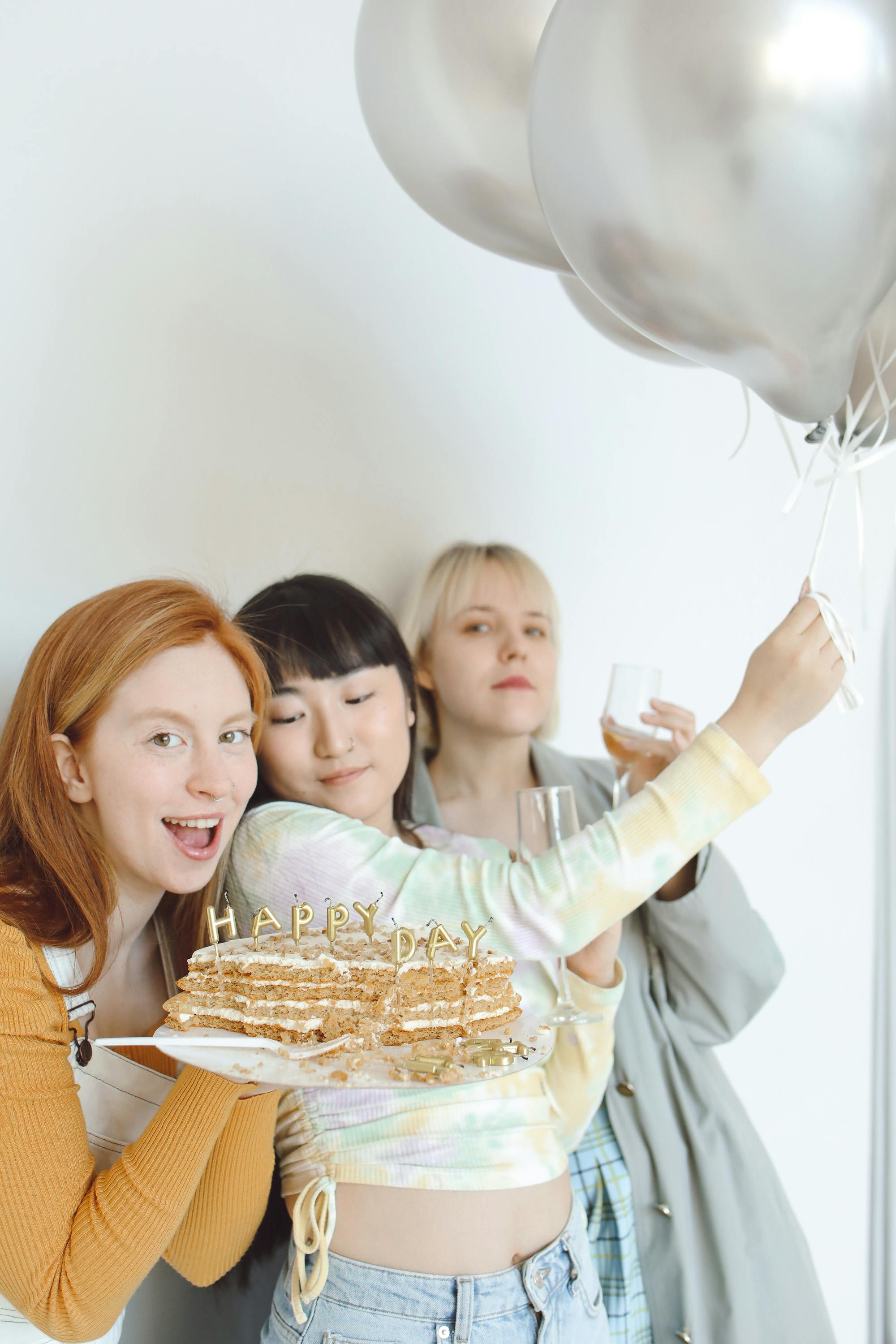 Three Friends' Happy Day Celebration