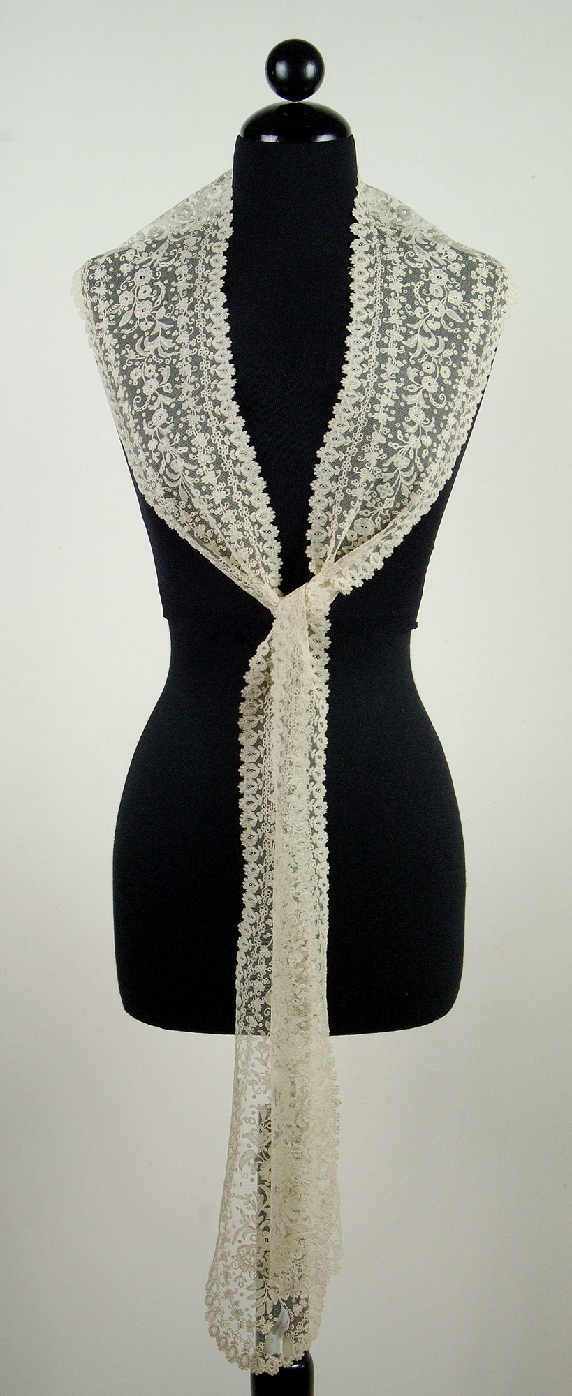 Vintage Lace Scarf on Mannequin