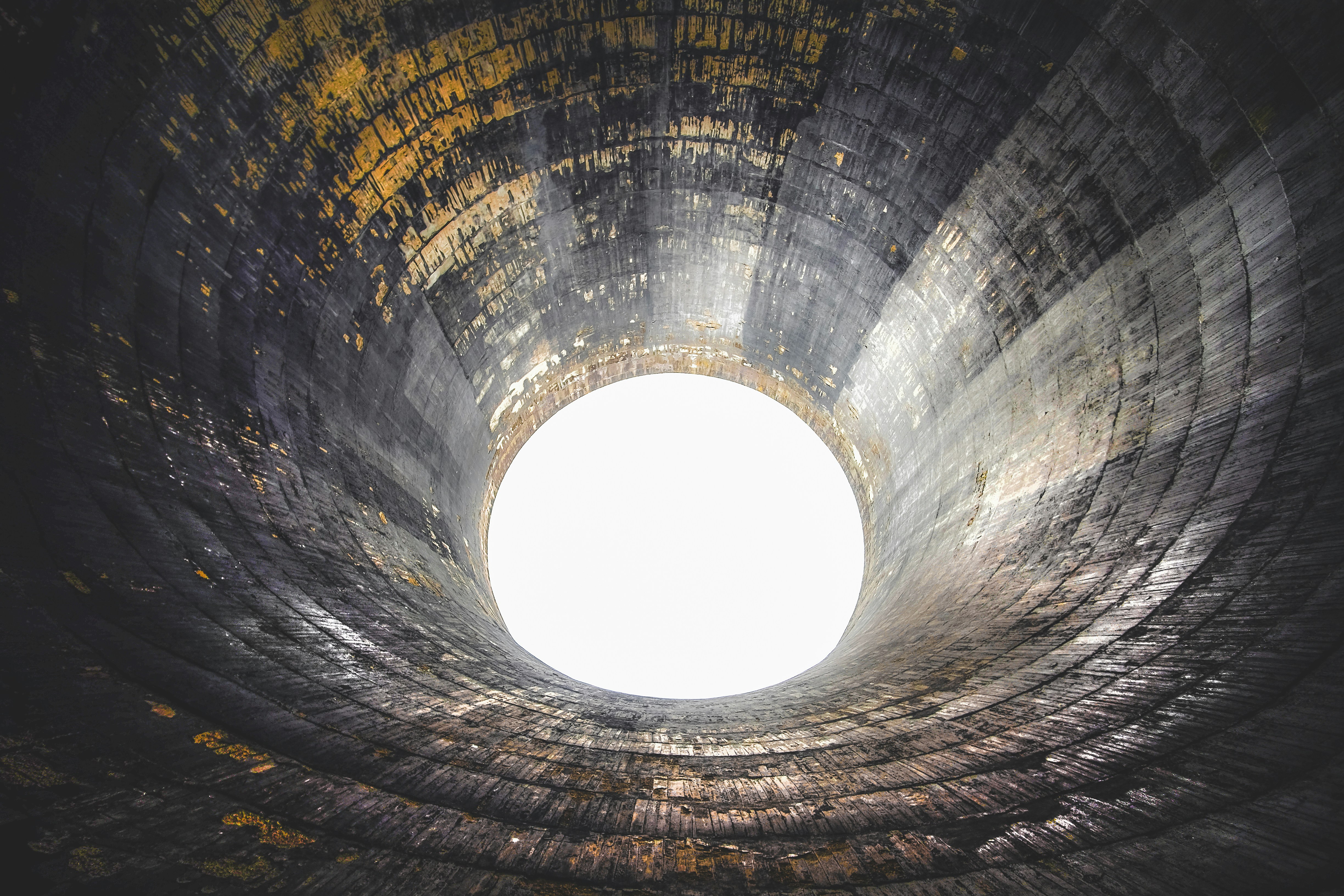 View From Inside Concrete Chimney