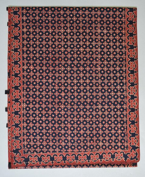 Traditional Red Black Patterned Textile