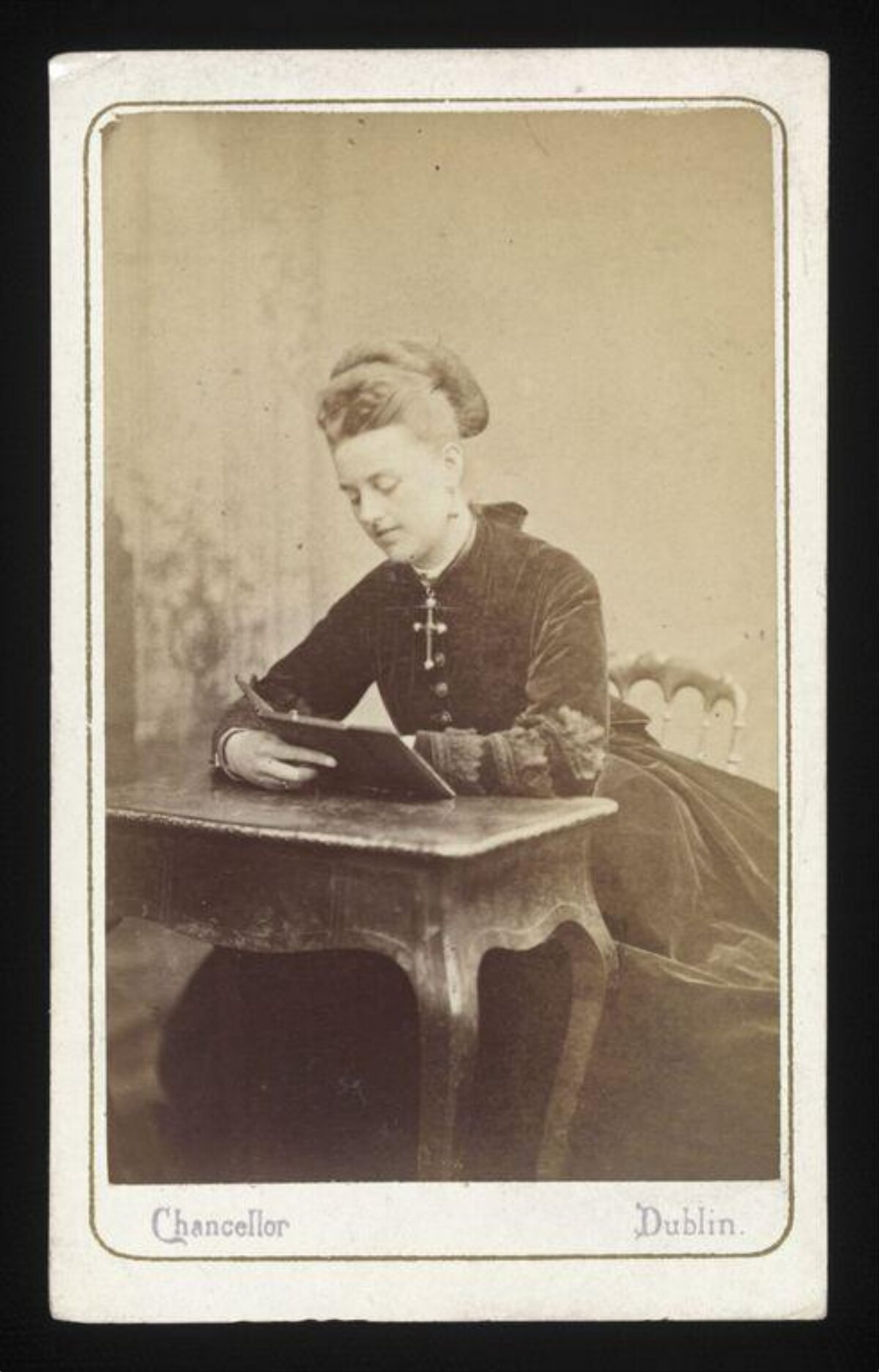 Vintage Portrait of Woman Writing