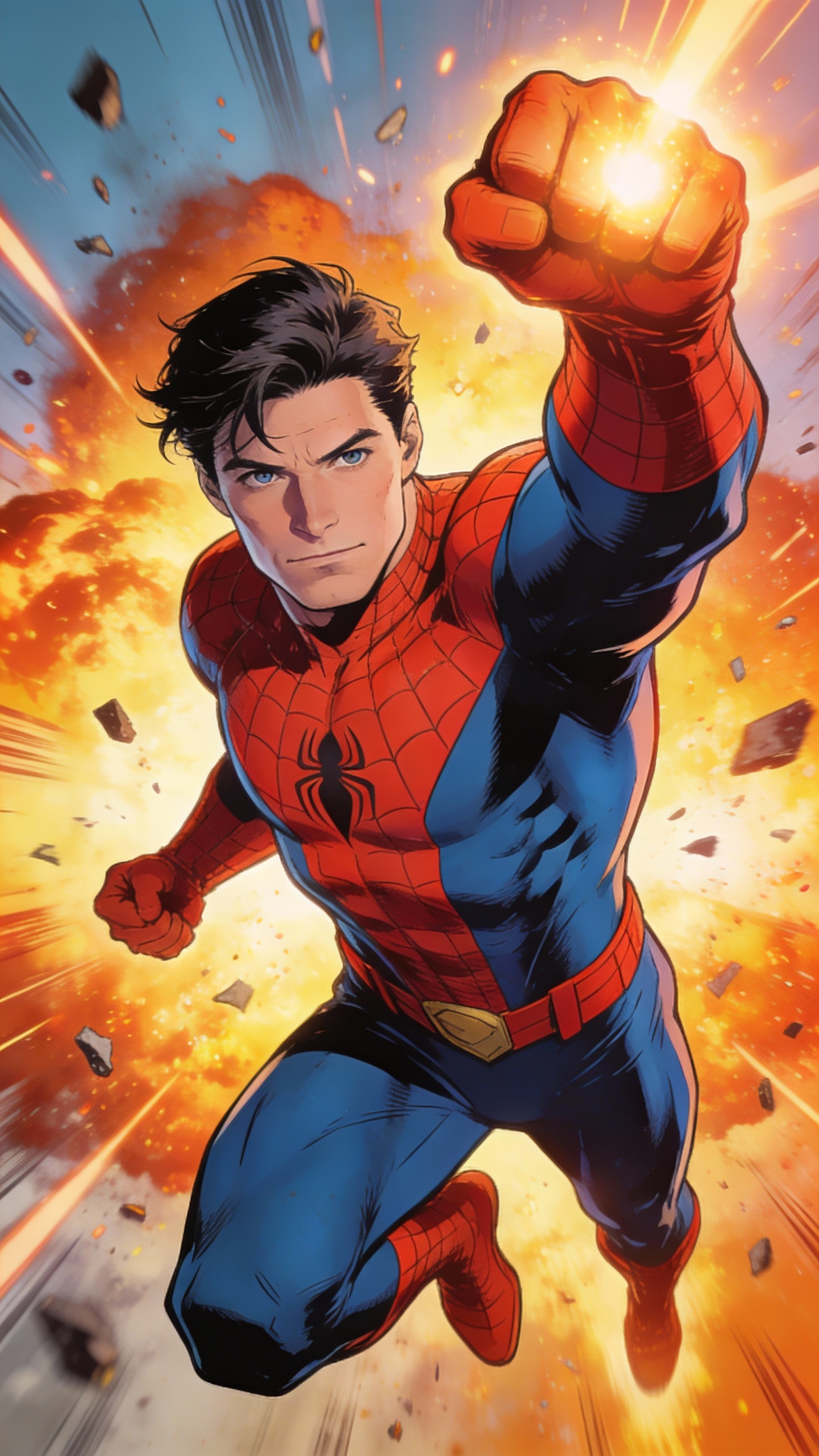 Unmasked Spider-Man in Action
