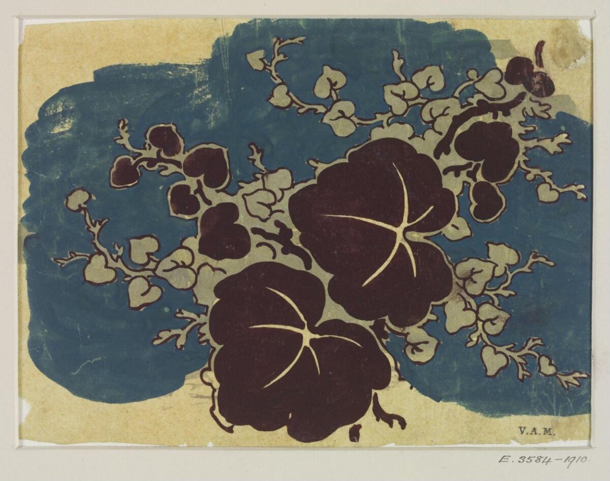 Nasturtium Botanical Woodblock Print