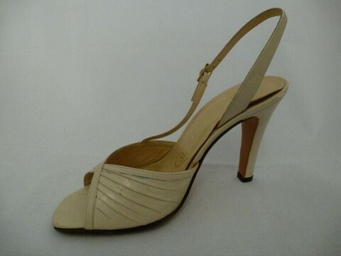 Cream Slingback High Heel Sandal