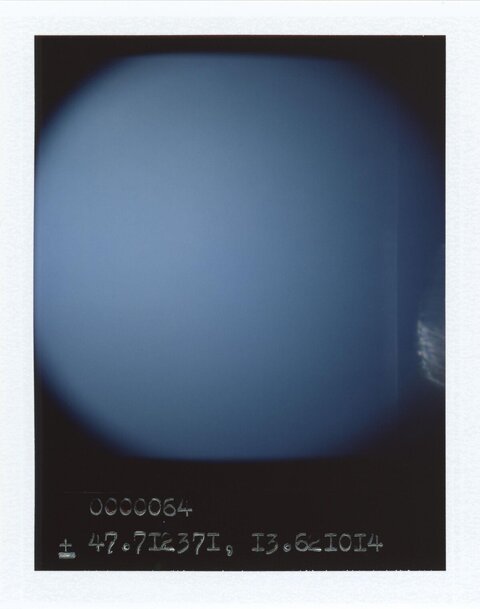 Polaroid Blue Sky with Coordinates
