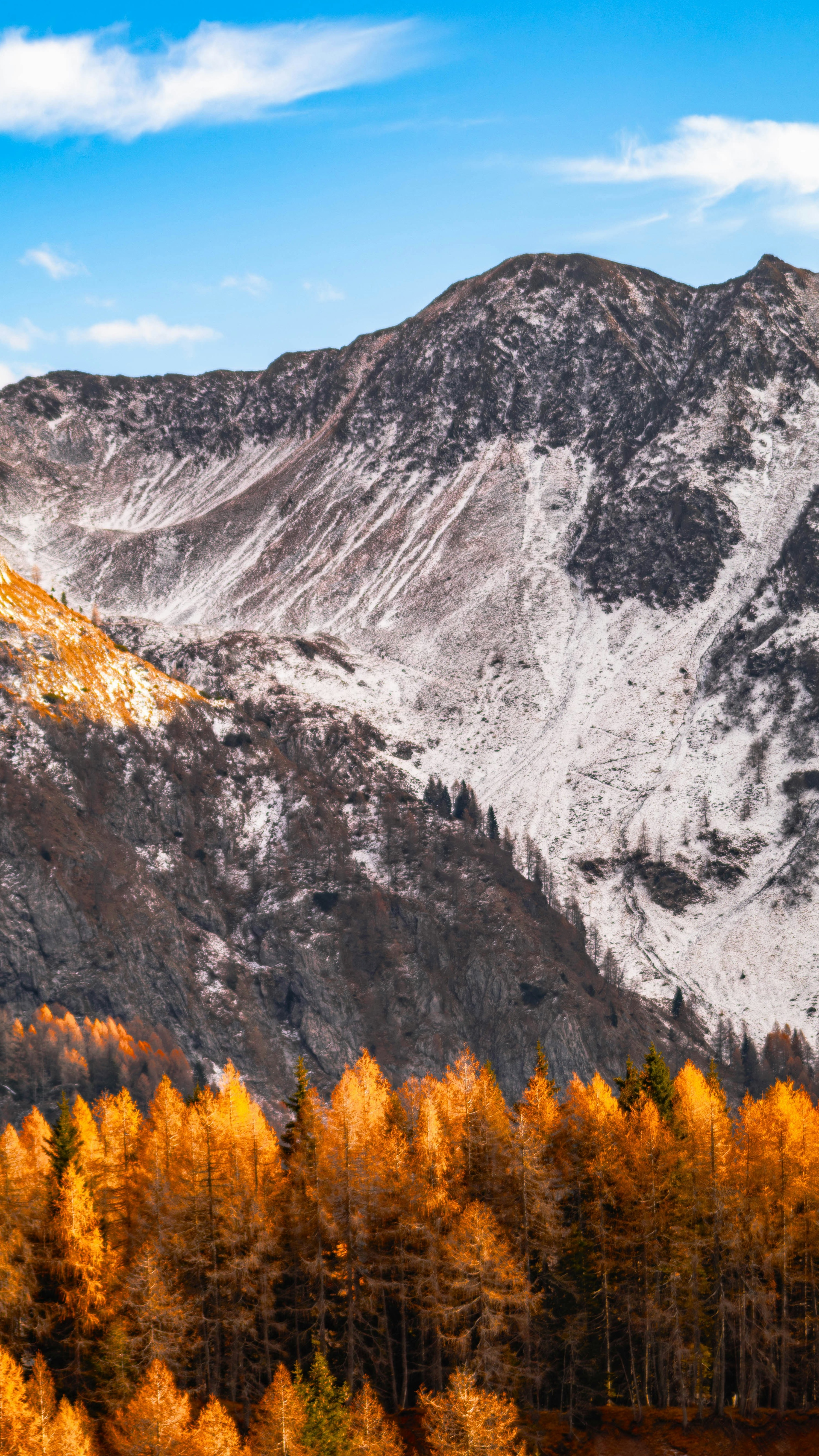 Autumn Snowy Mountain Landscape