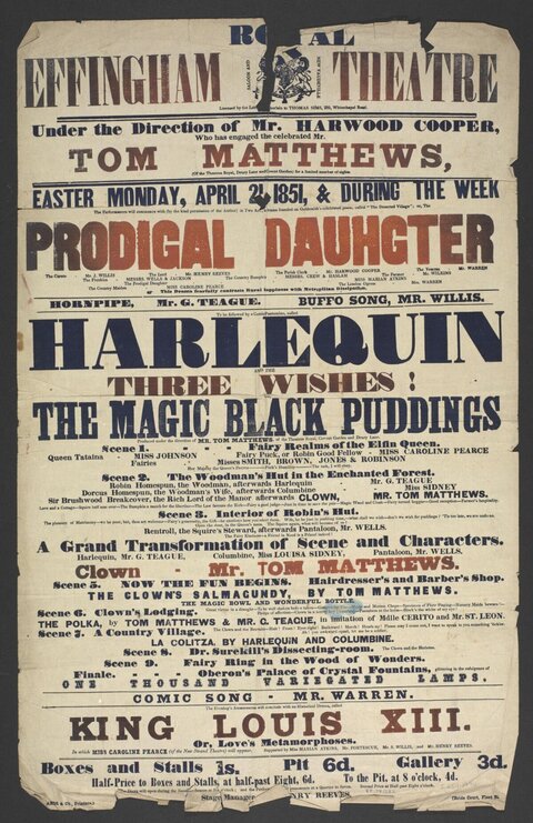 1851 Effingham Theatre Playbill