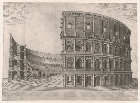 Cutaway Engraving of the Colosseum