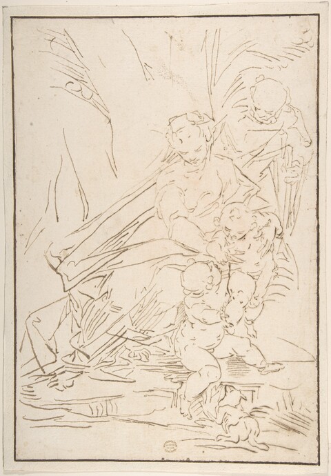 Sketch of Holy Family with Children