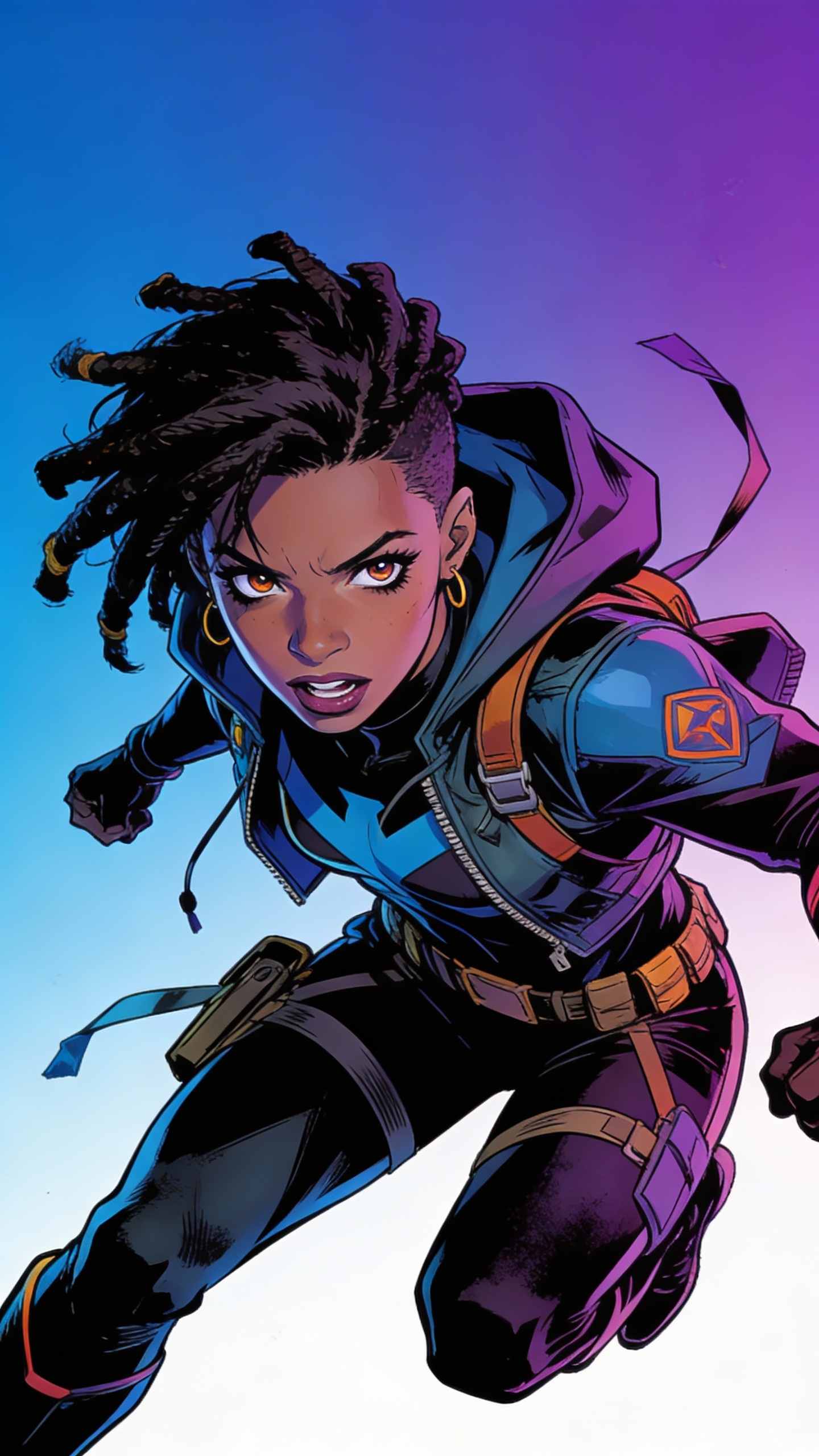 Comic Book Female Superhero Running