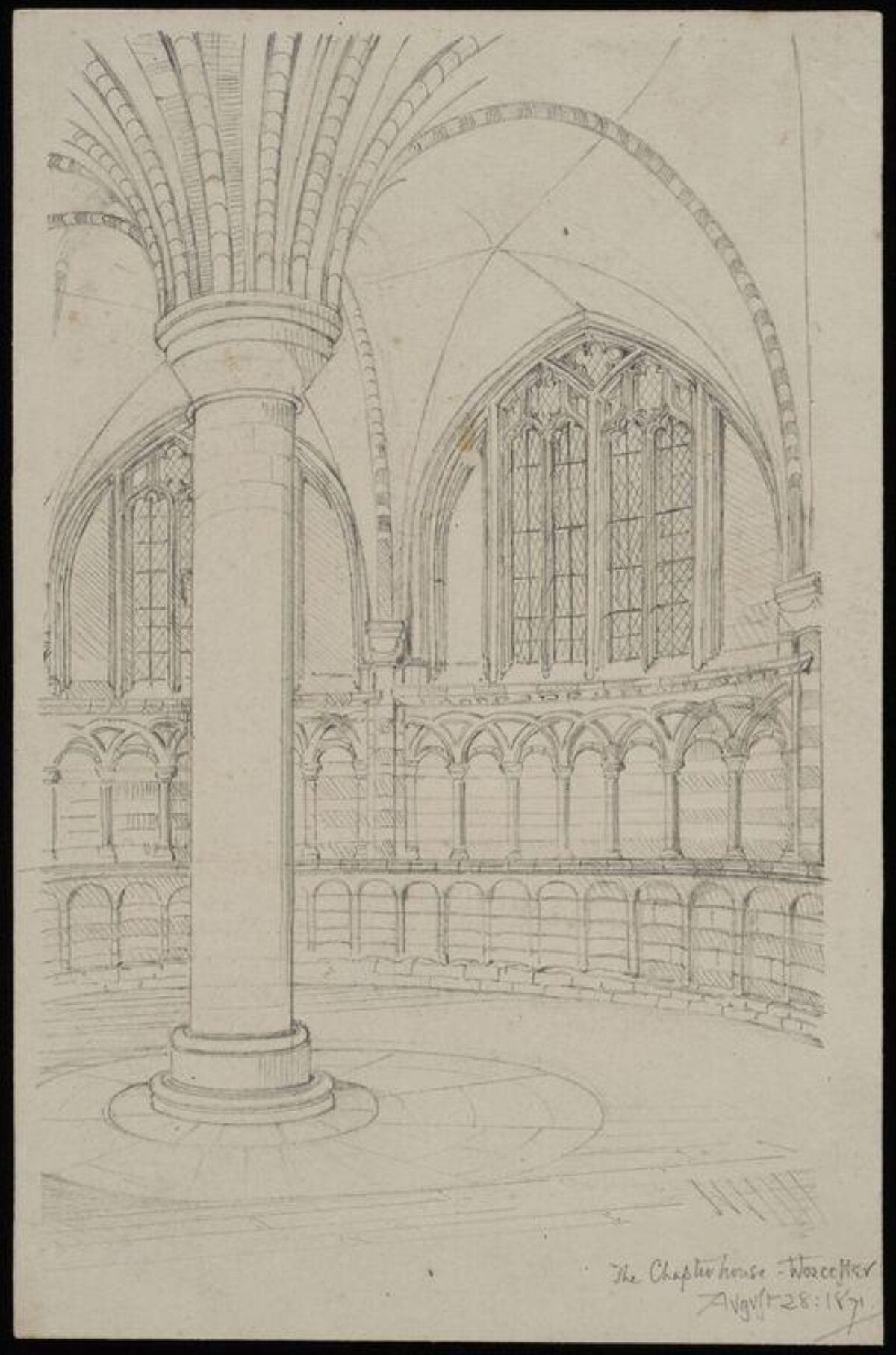 Pencil Sketch of Worcester Chapterhouse