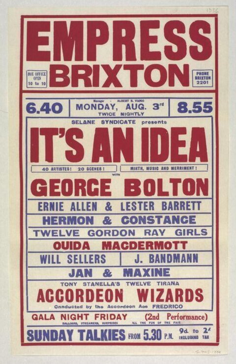 Vintage Empress Brixton Theatre Poster