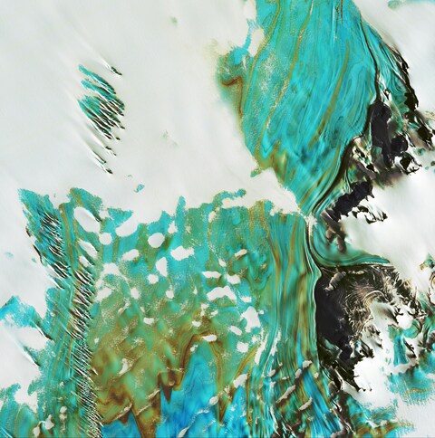 Abstract Turquoise Fluid Art