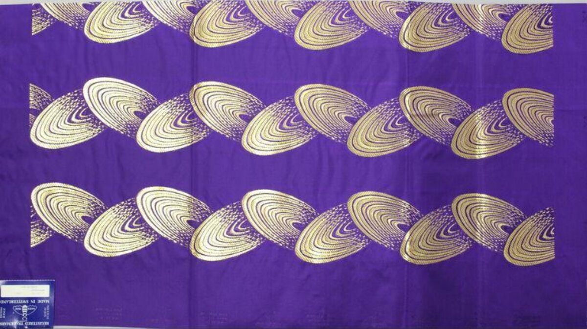 Purple Gold Pattern Woven Fabric — Abstract Backgrounds