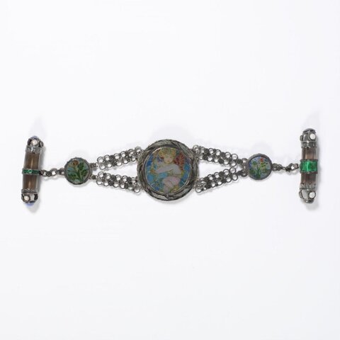 Vintage Enamel Cherub Bracelet