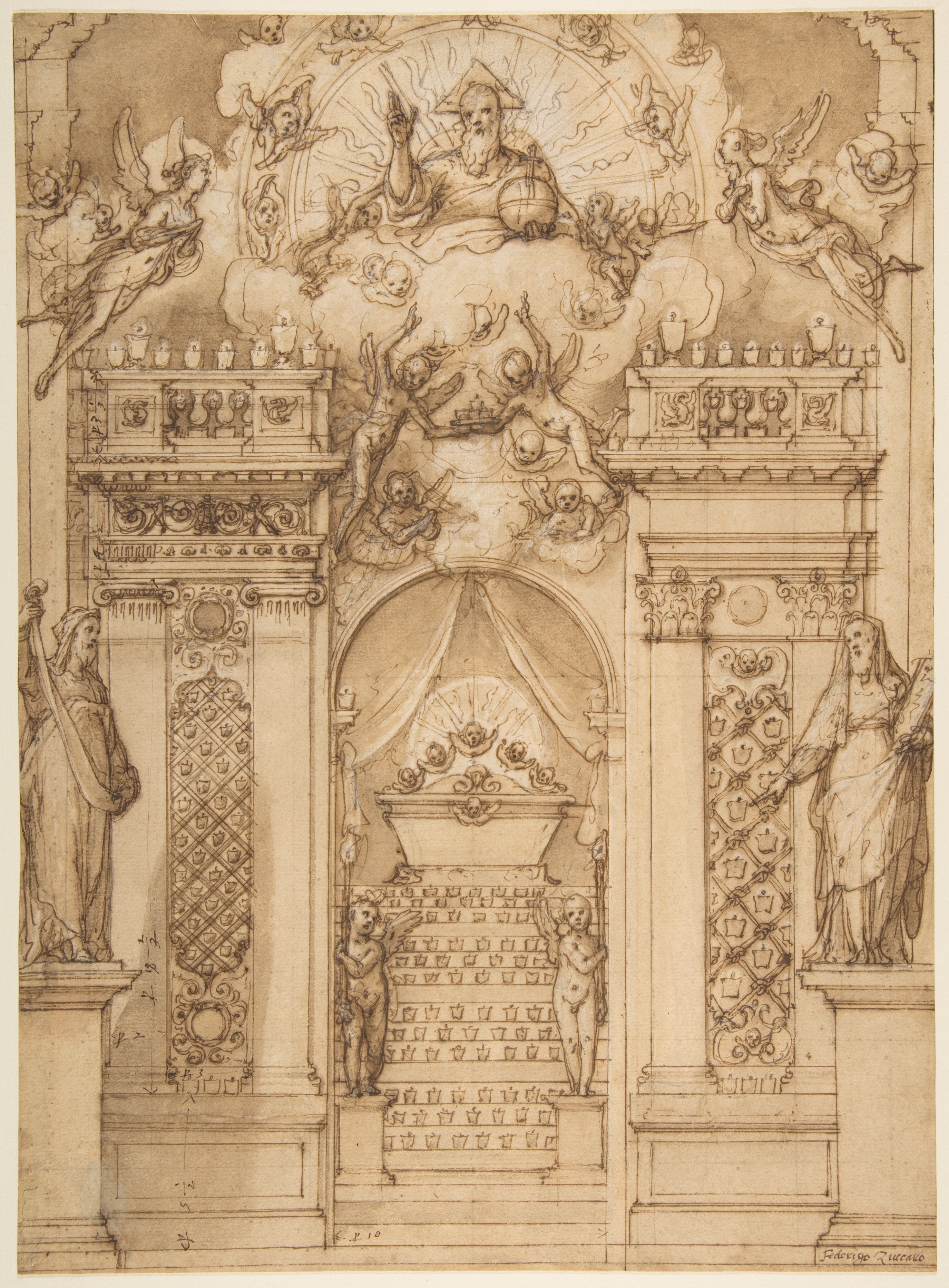 Religious Funerary Monument Sketch
