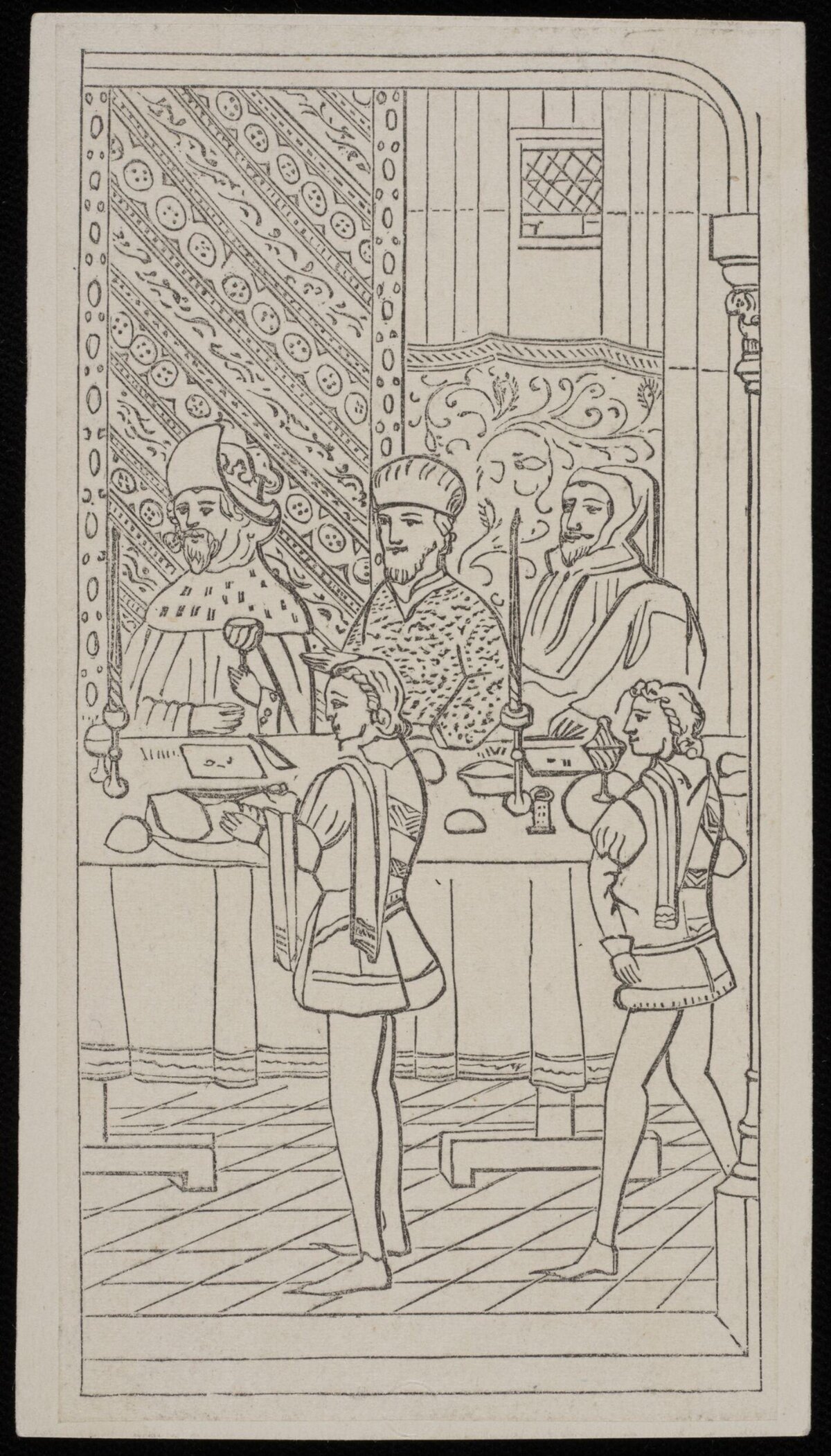 Medieval Banquet Line Drawing