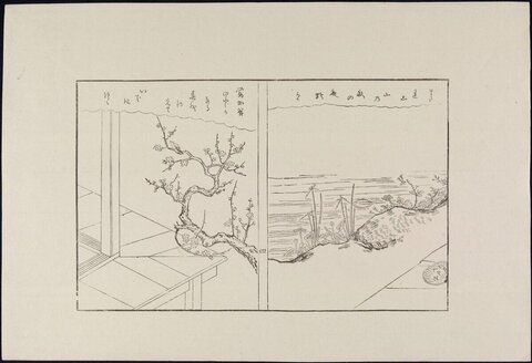 Japanese Room View Line Sketch