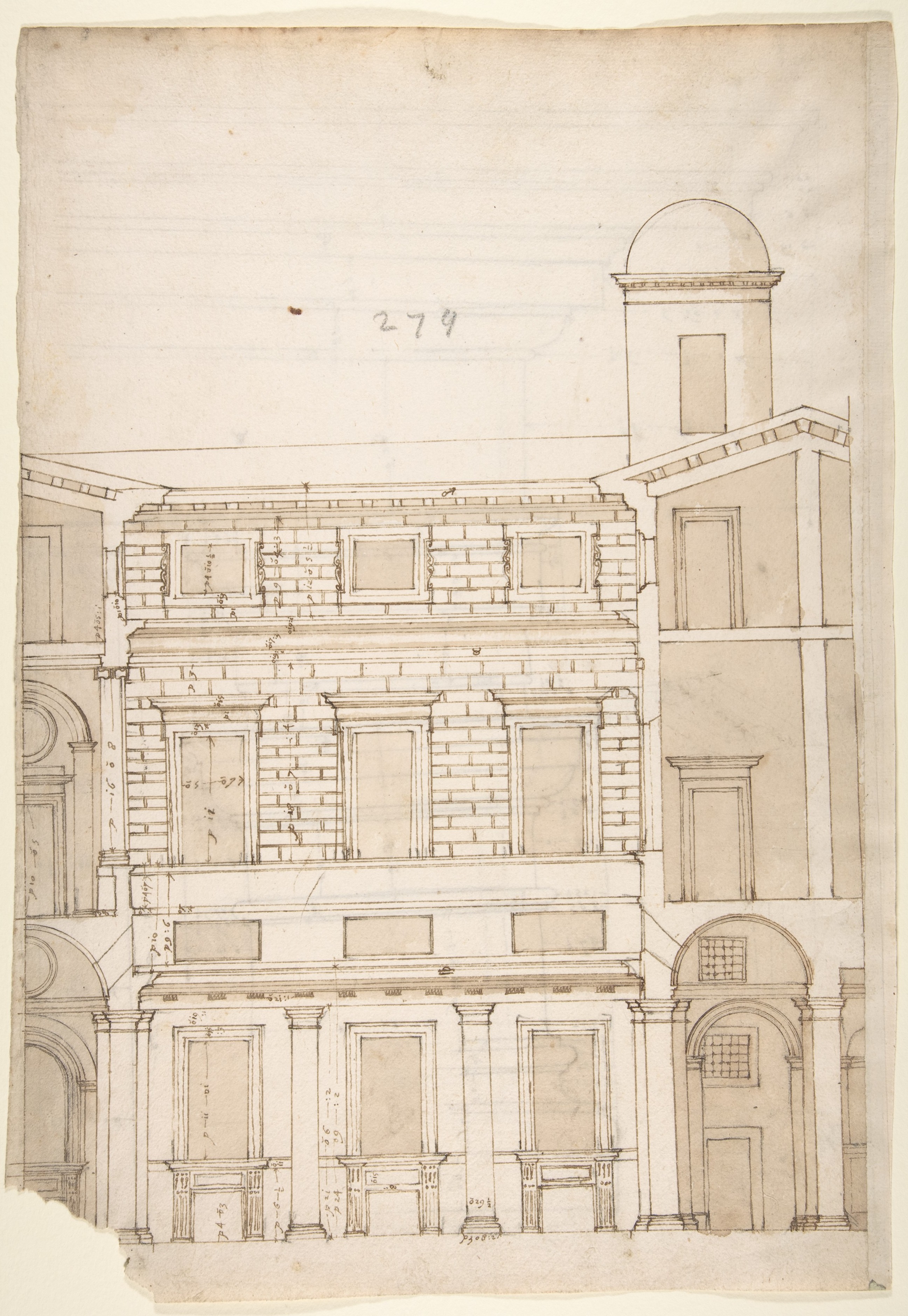 Hand Drawn Classical Building Elevation