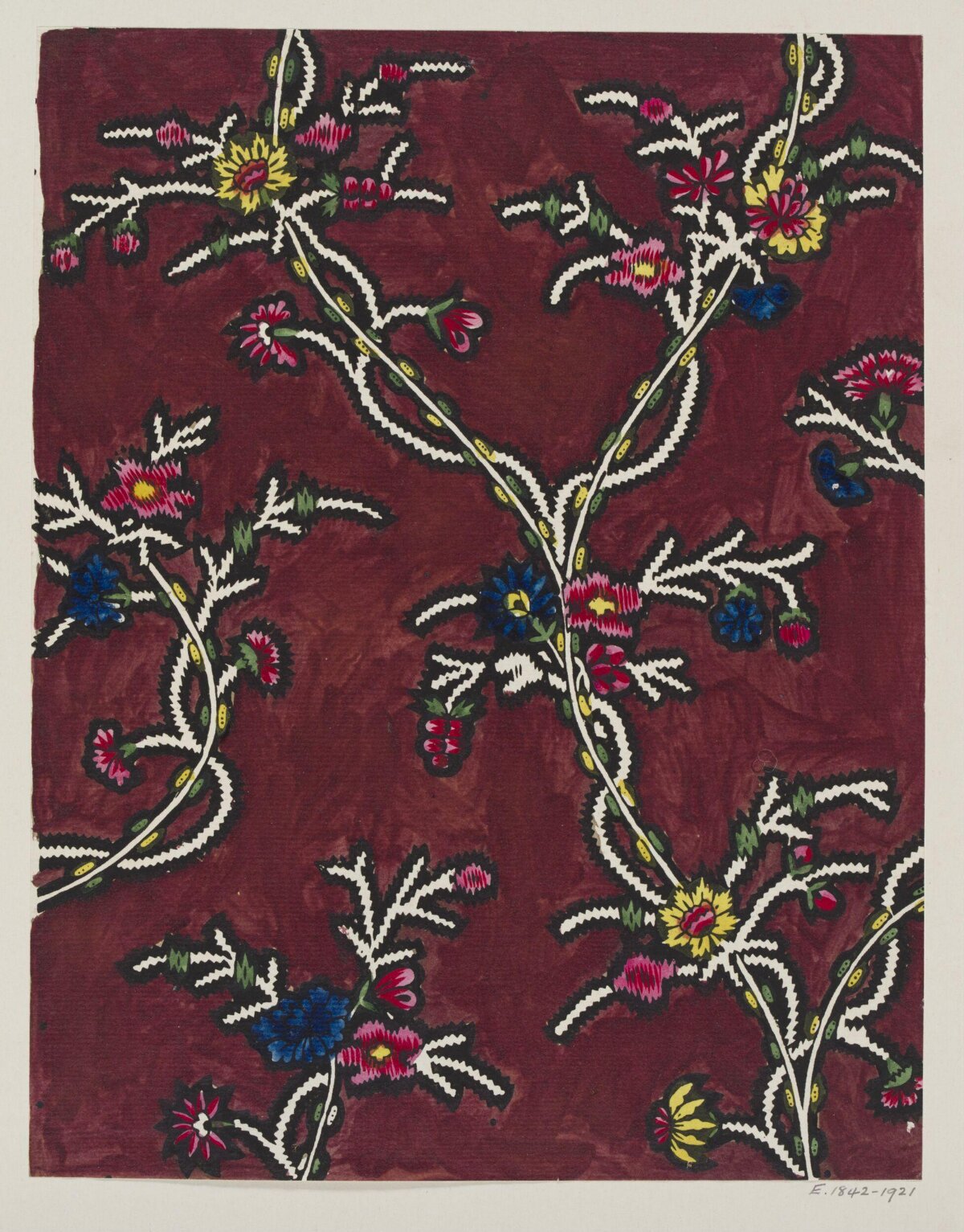 Vintage Maroon Floral Pattern