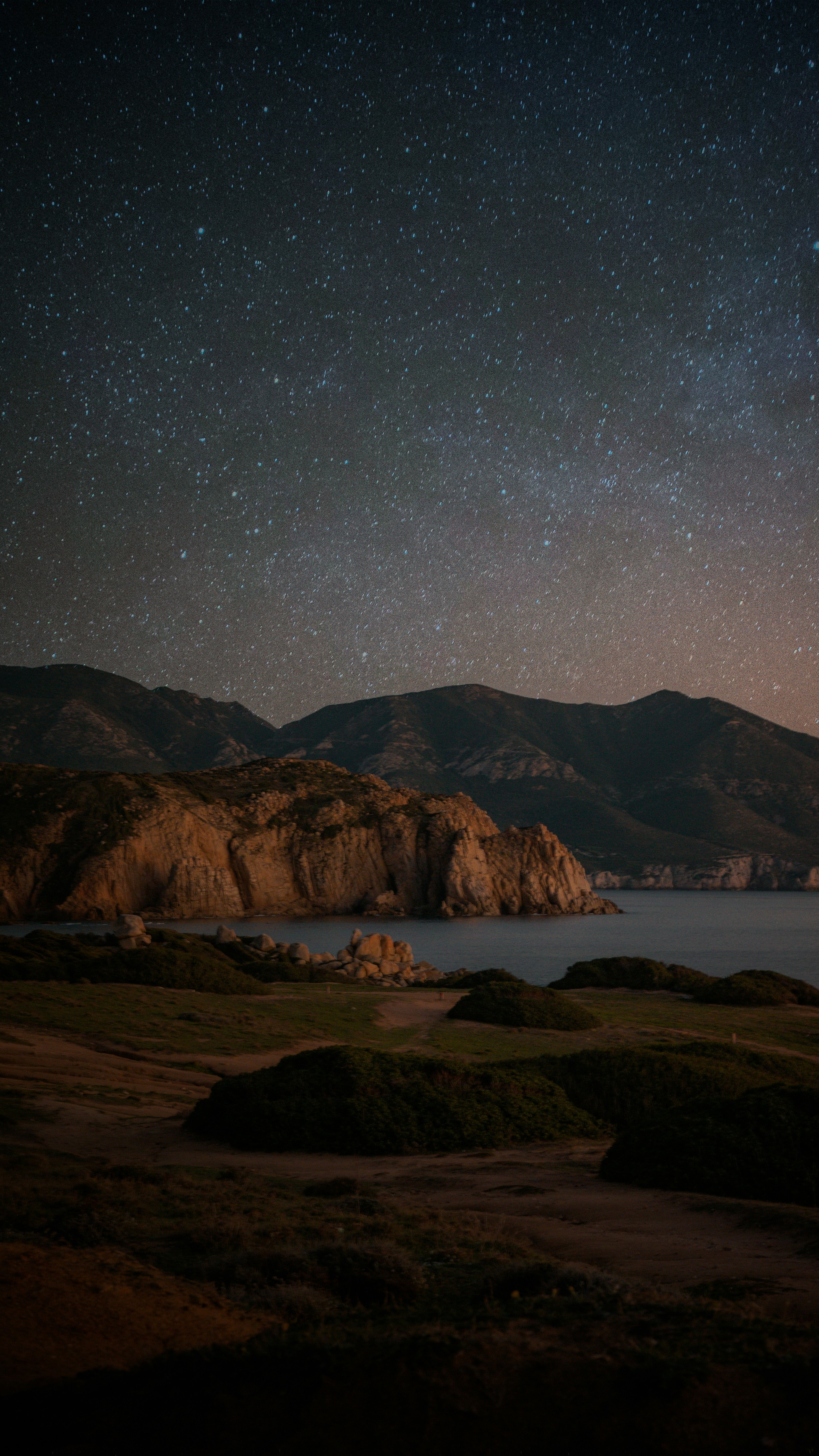 Starry Night Coastal Mountain View
