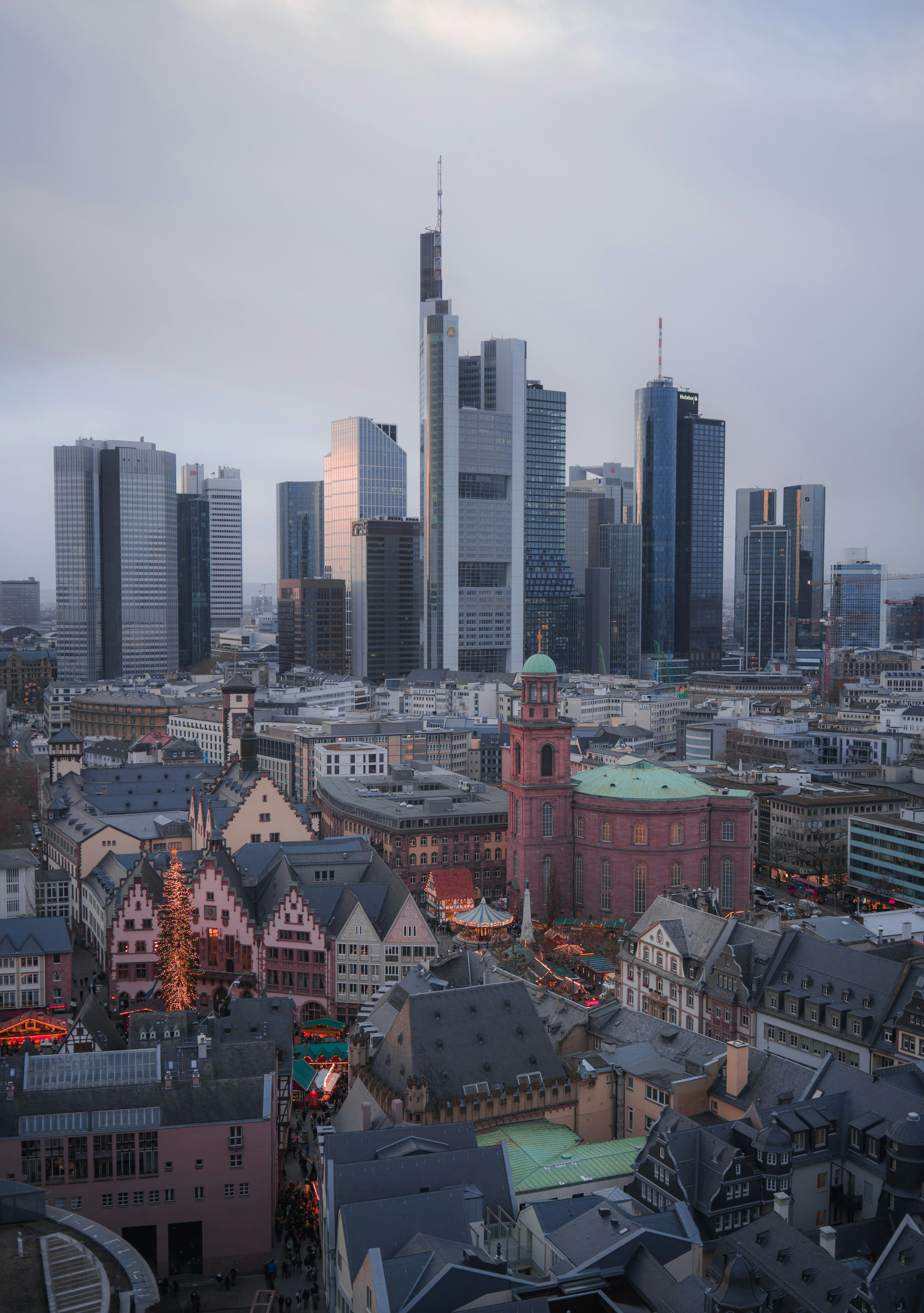 Frankfurt Skyline and Old Town View