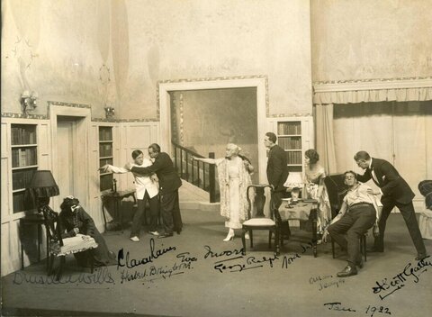 1922 Signed Stage Play Performance Scene