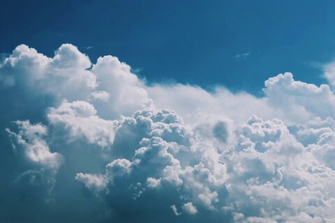 Blue Sky with Cumulus Clouds