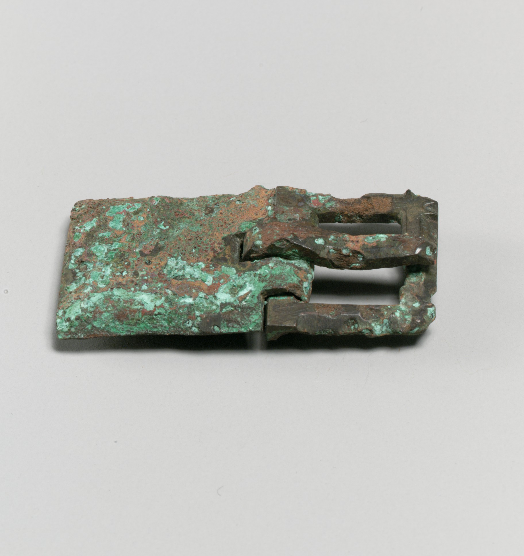 Ancient Corroded Bronze Buckle