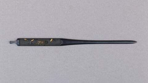 Inlaid Black Paper Knife with Tiger