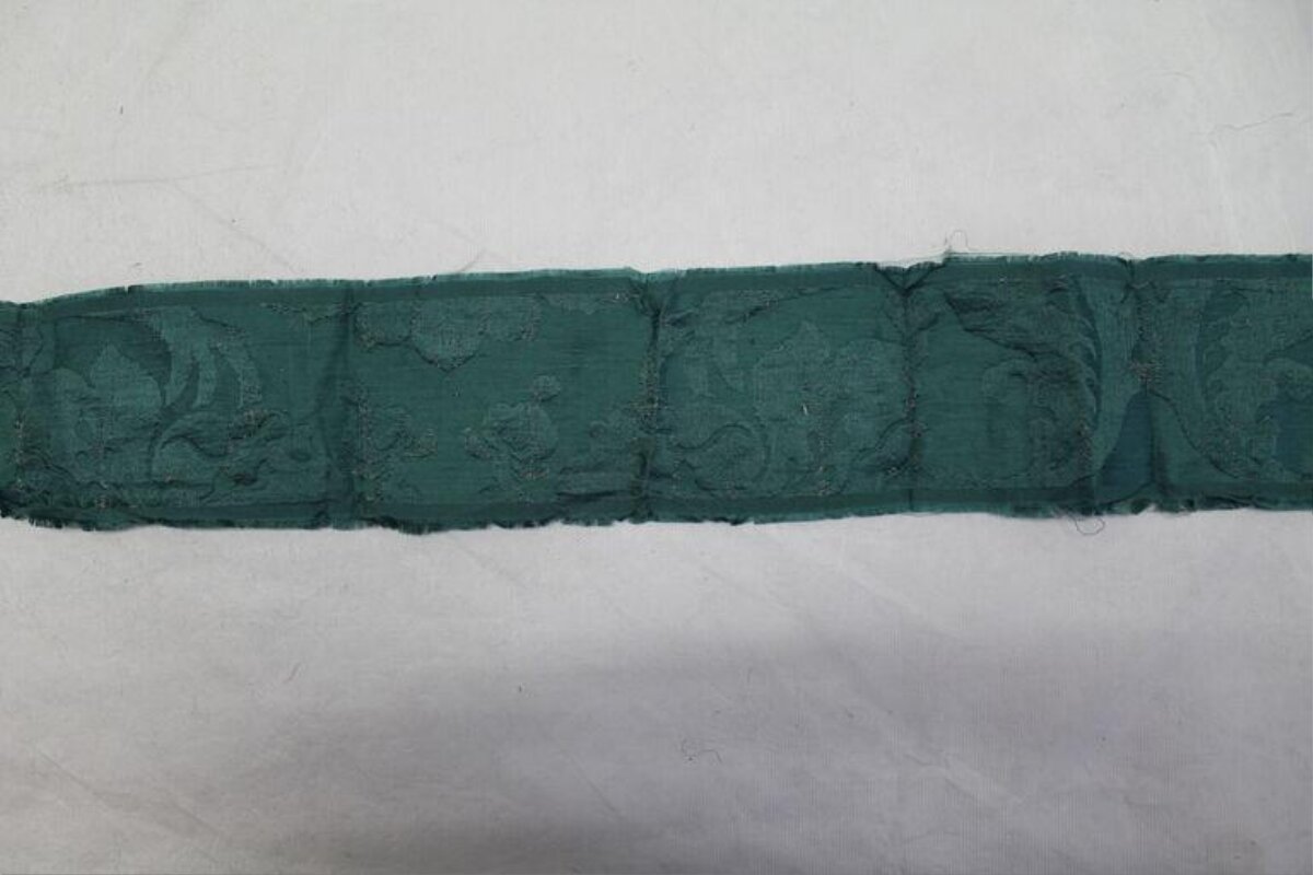 Dark Green Patterned Fabric Strip