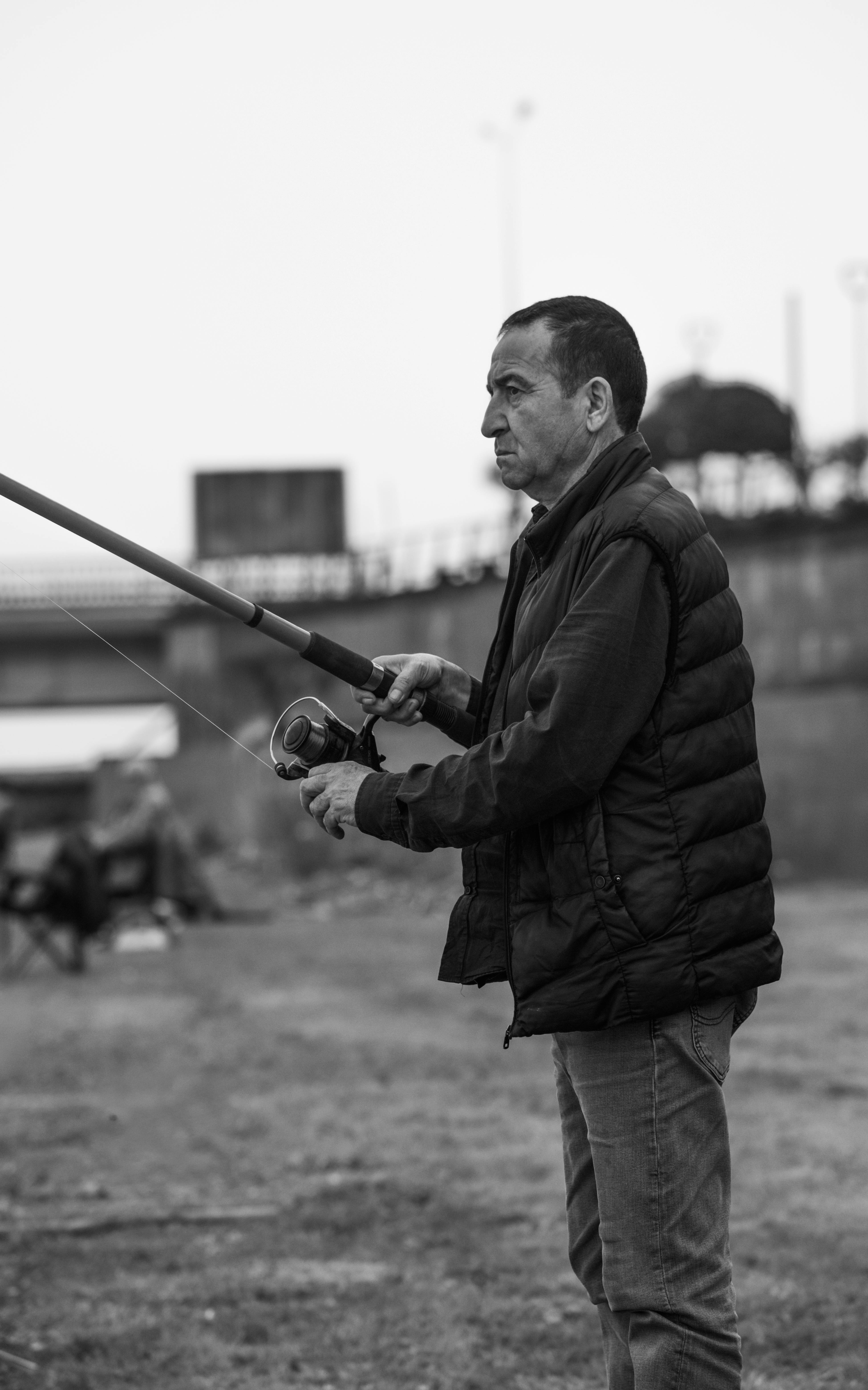 Man Fishing Outdoors
