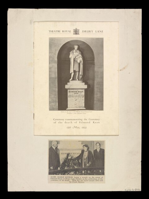 1933 Edmund Kean Centenary Commemoration