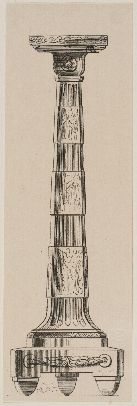 Line Drawing of Antique Decorative Column