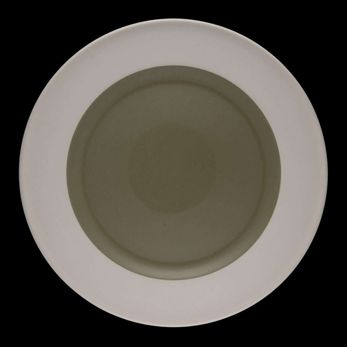 Two-tone Round Plate on Black Background