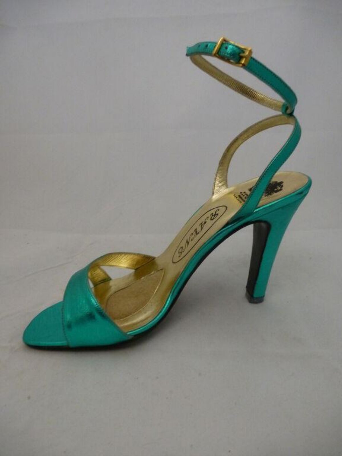 Metallic Turquoise High Heel Sandal