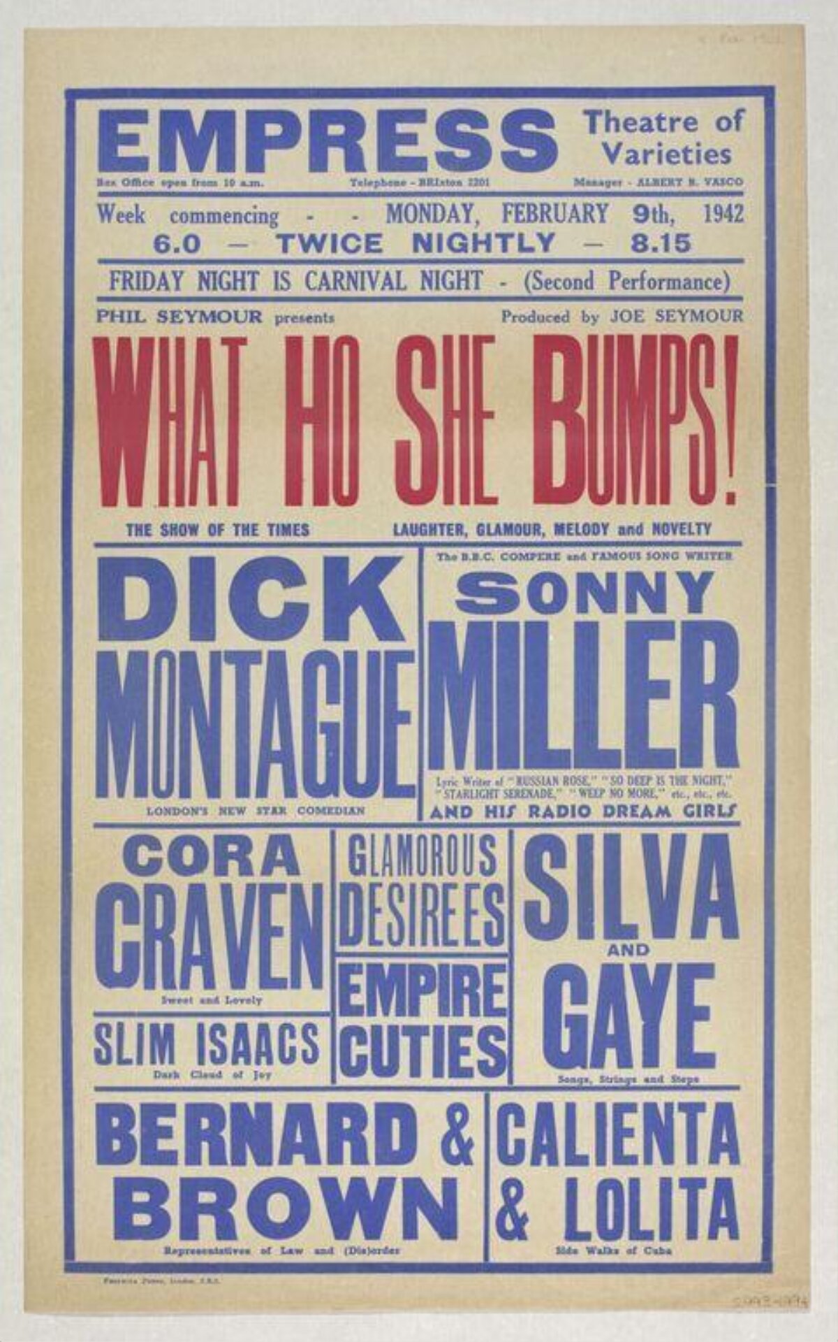 1942 Empress Theatre Variety Show Poster
