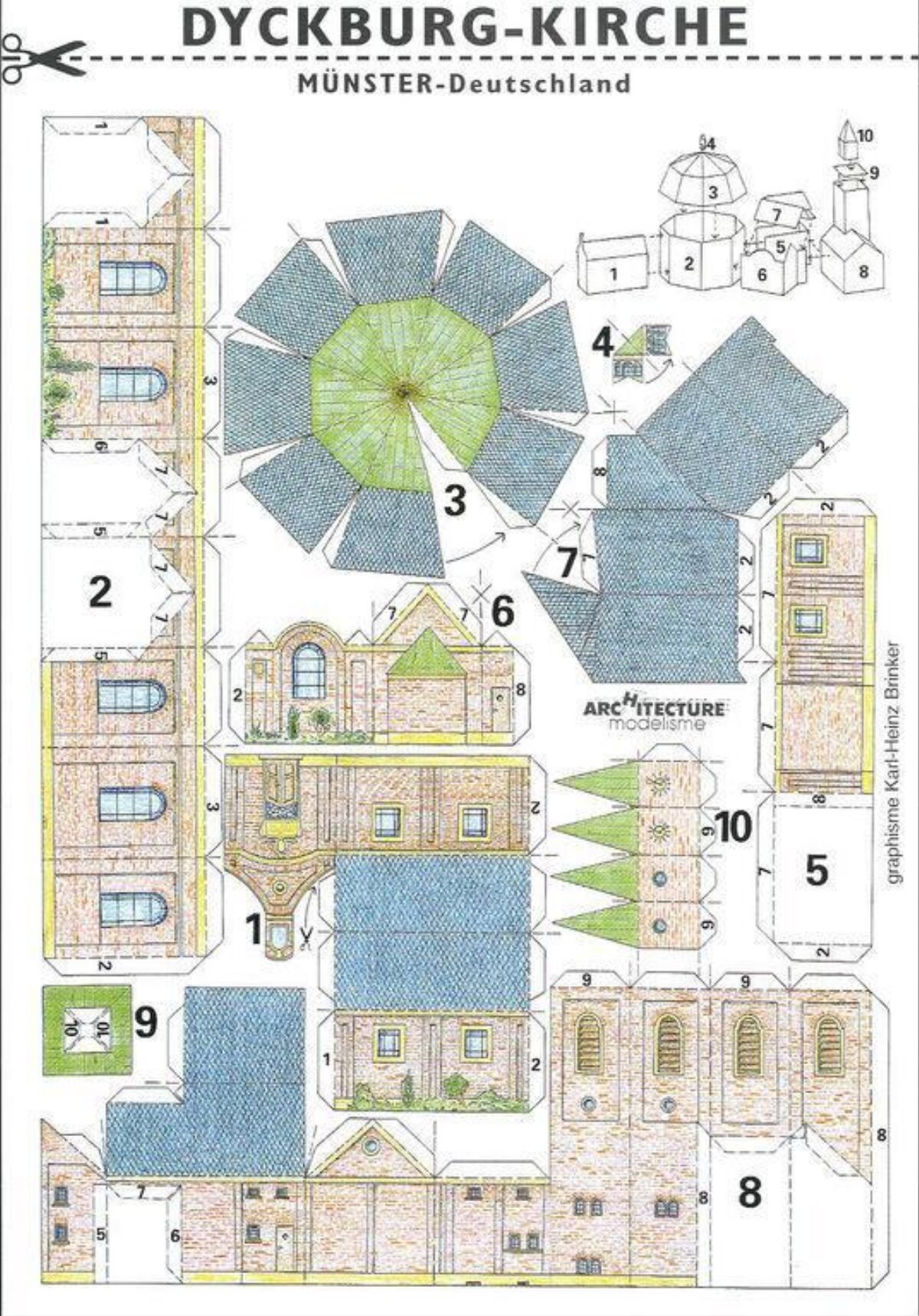 Dyckburg Church Paper Model Template