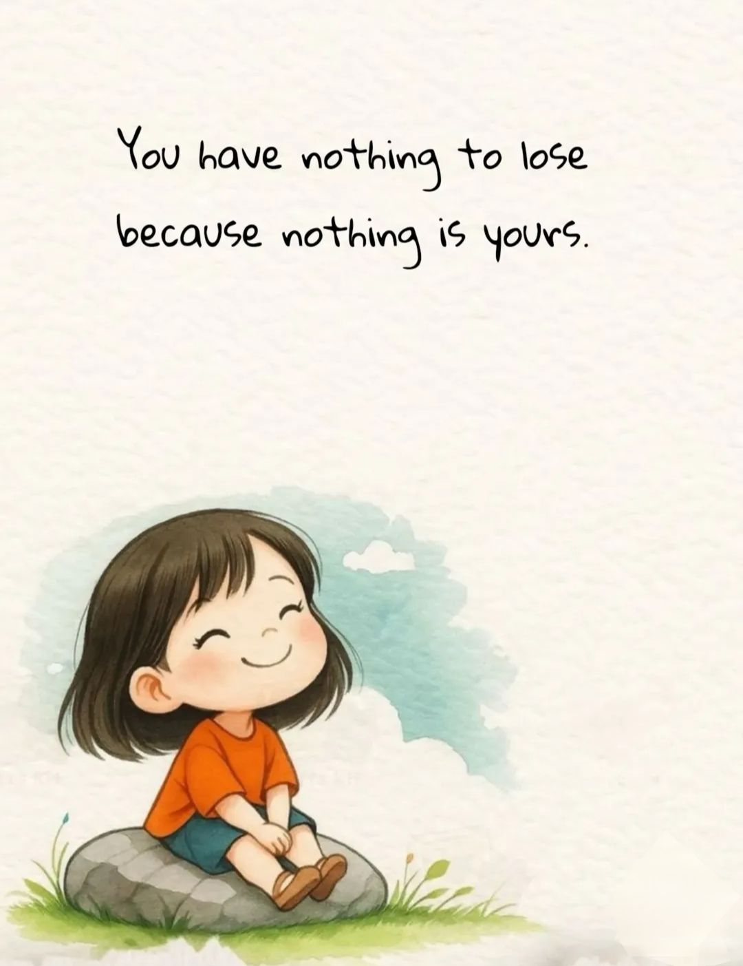 Cute Cartoon Girl With Inspirational Quote