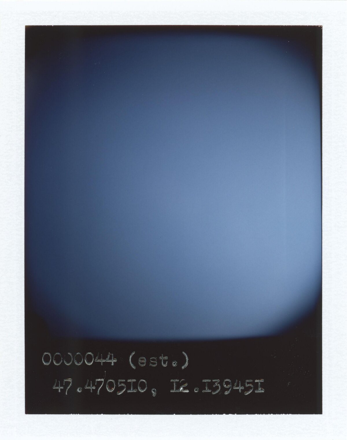 Polaroid Blue Sky with Coordinate Annotations