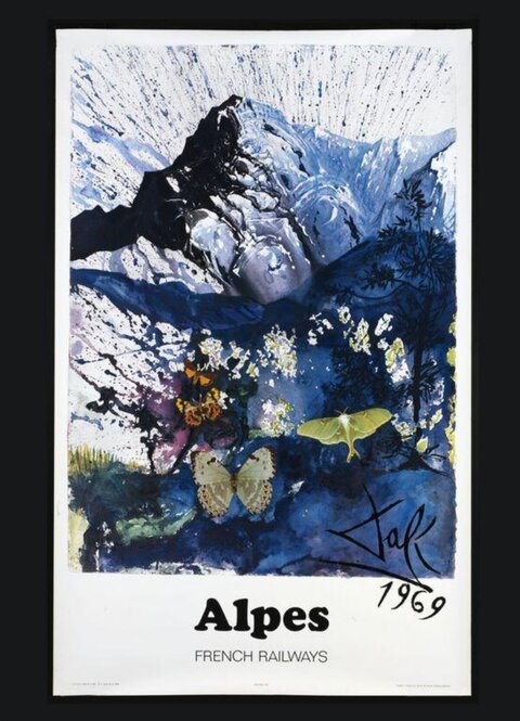 1969 Dali Alps Travel Poster