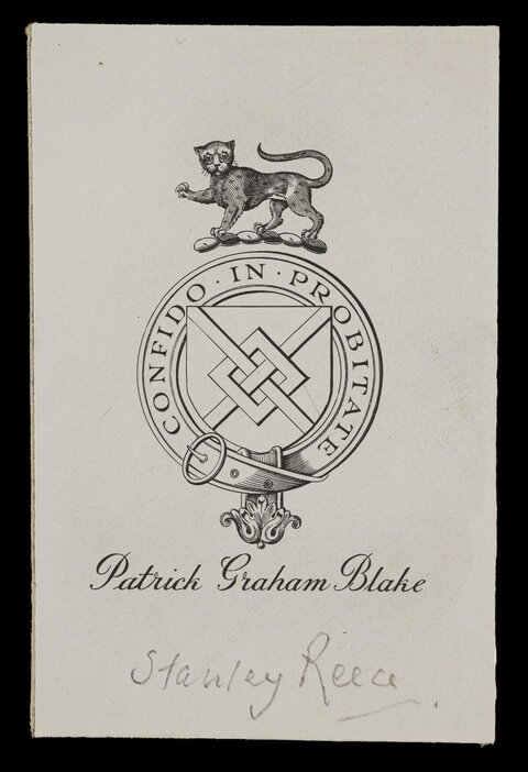 Patrick Graham Blake Armorial Bookplate