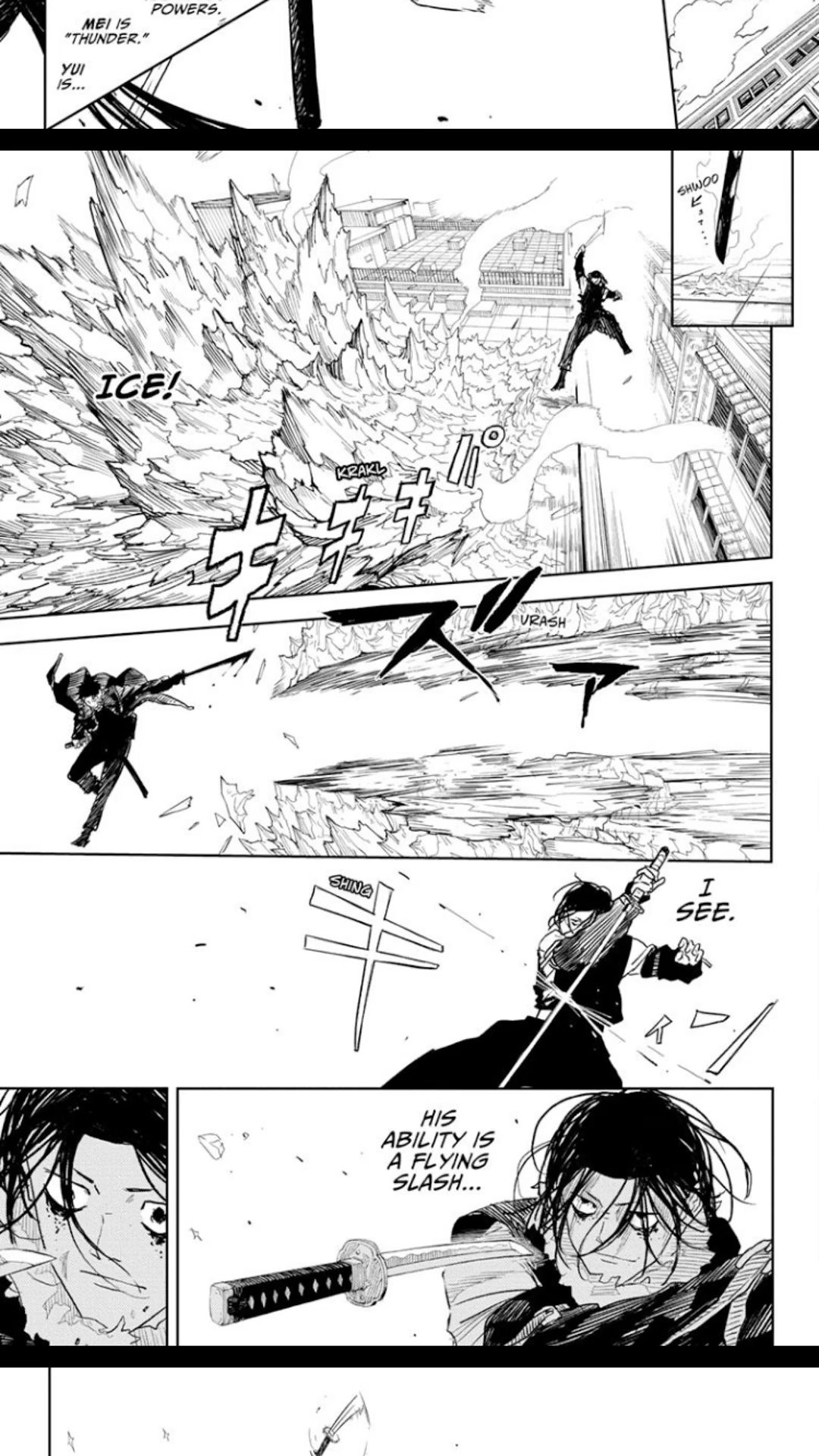Manga Ice Power Sword Battle
