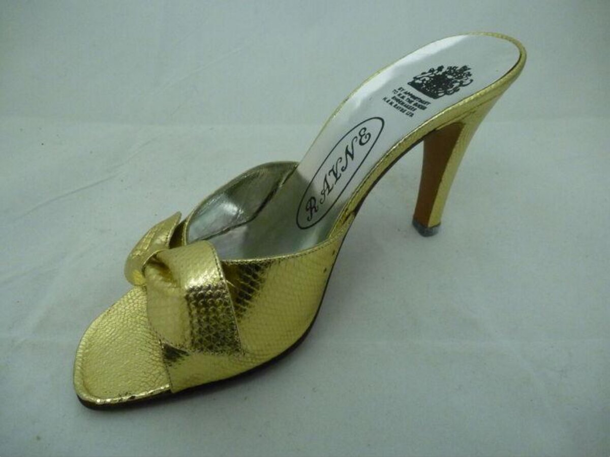 Rayne Gold High-Heeled Slide Sandal