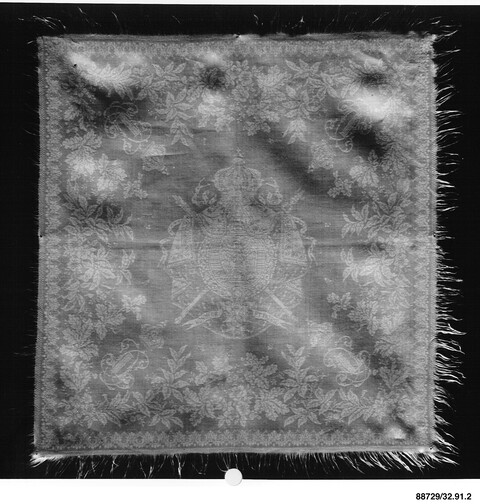 Antique Heraldic Woven Silk Textile